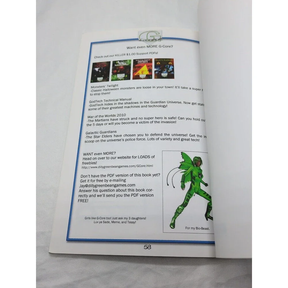 G Core The Super Hero Role-Playing System Book